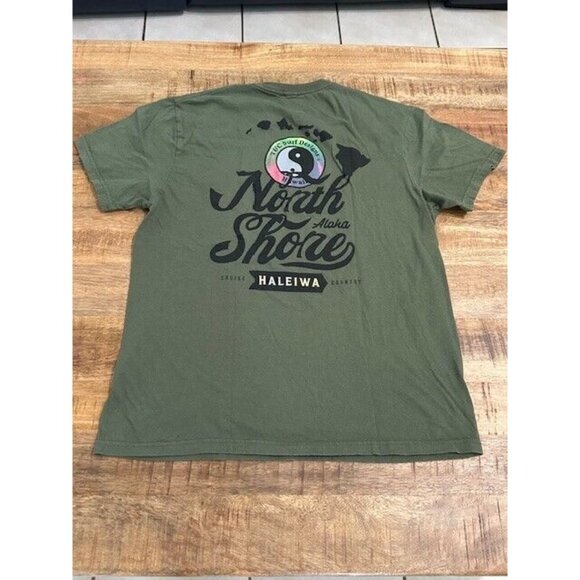 T&C Surf Designs Country Green T-Shirt North Shore Haleiwa Aloha Hawaii 2 Sided - Picture 1 of 9